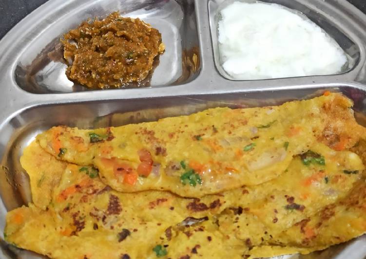 Recipe of Quick Vegetable and oats pancake