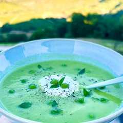 Una foto de 224 • Crema di piselli e menta, ricetta inglese 🇬🇧