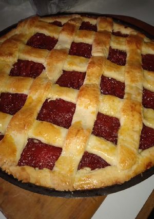 Una foto de Pastafrola clásica de membrillo