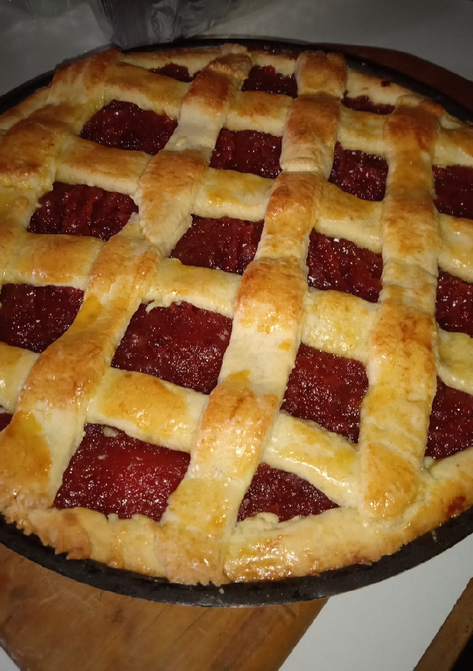 Una foto de Pastafrola clásica de membrillo