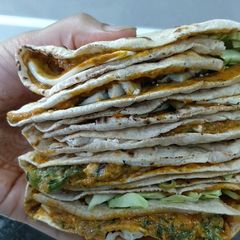 A picture of Palak paneer bhurji wrap.
