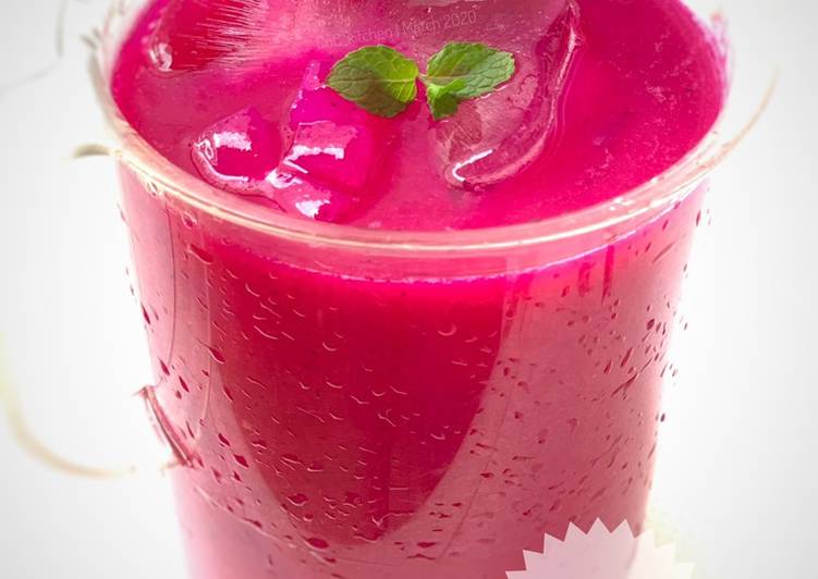 Cara Gampang Membuat Juice jambu mix buah naga yang Menggugah Selera