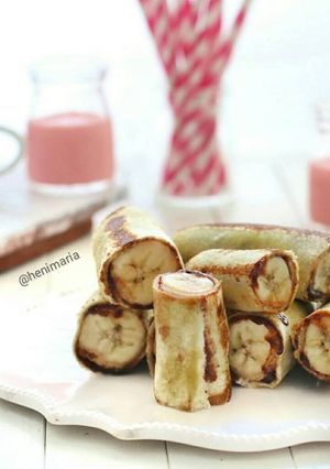 Foto resep Roti Gulung isi Pisang Nutella