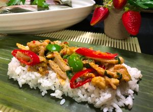 Foto resep Nasi Bakar isi ayam pete