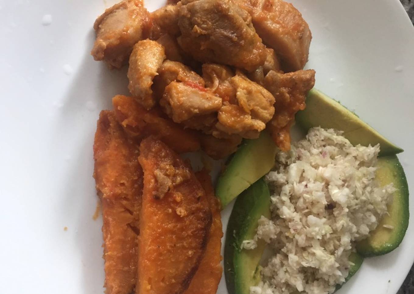 Ricos camotes o batatas dulces guisadas con pollo 😎