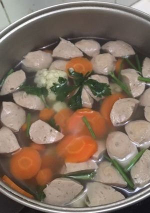 Foto resep Sop bening bakso wortel