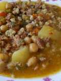Garbanzos con mote y verduras a mi estilo