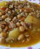 Garbanzos con mote y verduras a mi estilo