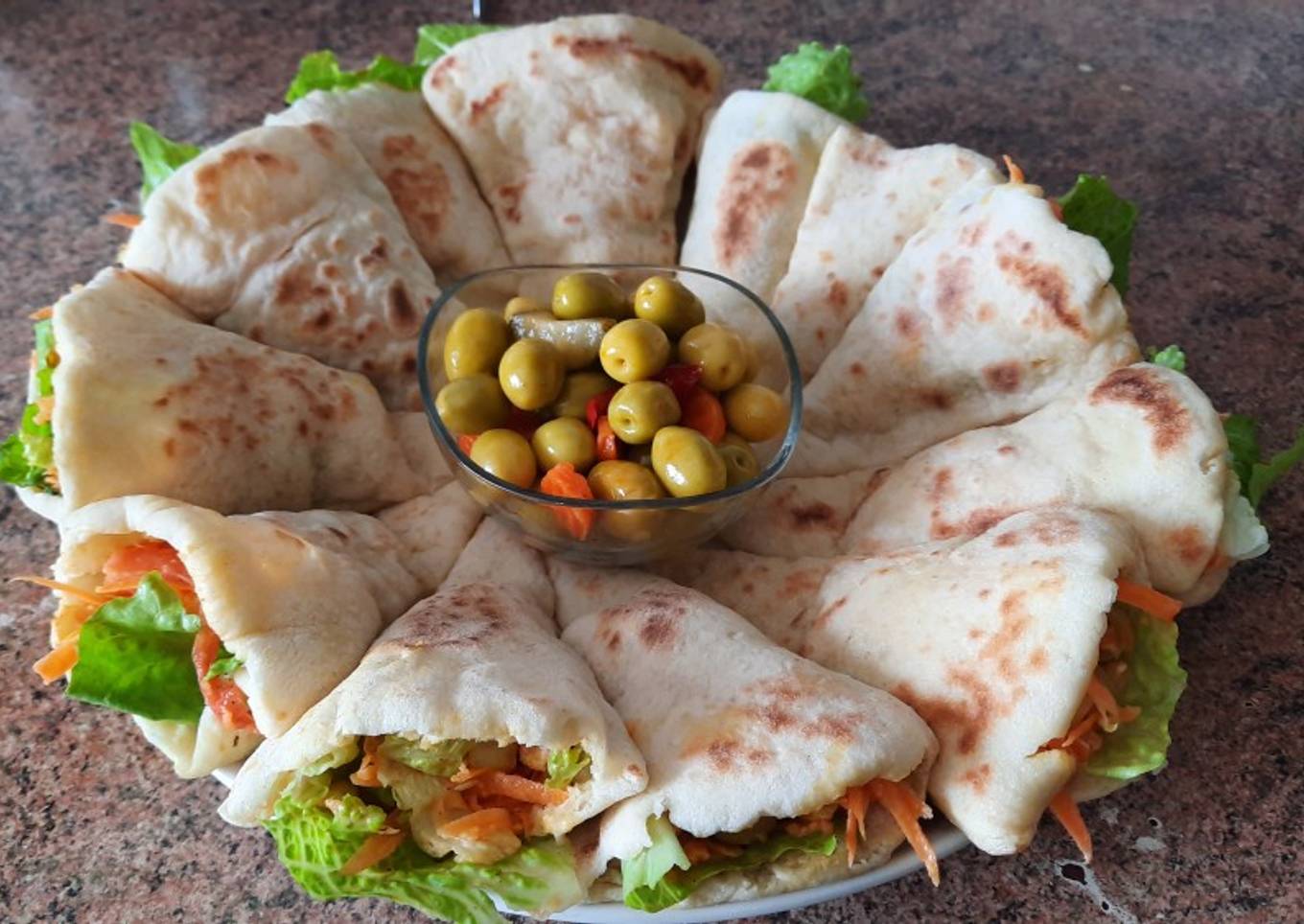 Pan de sartén/ mini batbot relleno/ receta de ramadán