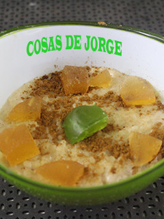 Una foto de Arroz con leche y calabaza confitada