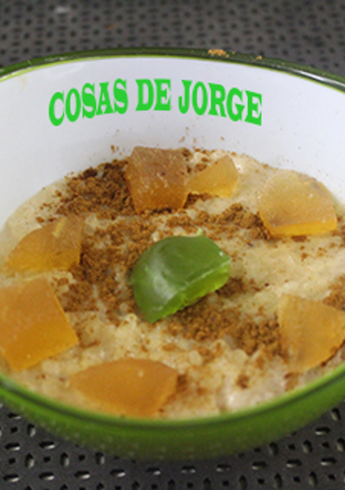 Una foto de Arroz con leche y calabaza confitada