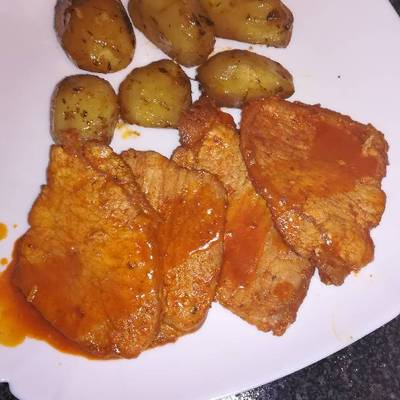 Lomo adobado a la plancha patatas asadas de Mari Ramos- Cookpad