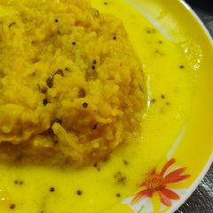 Gujarat Kadi and khichadi A picture of Gujarat Kadi and khichadi.