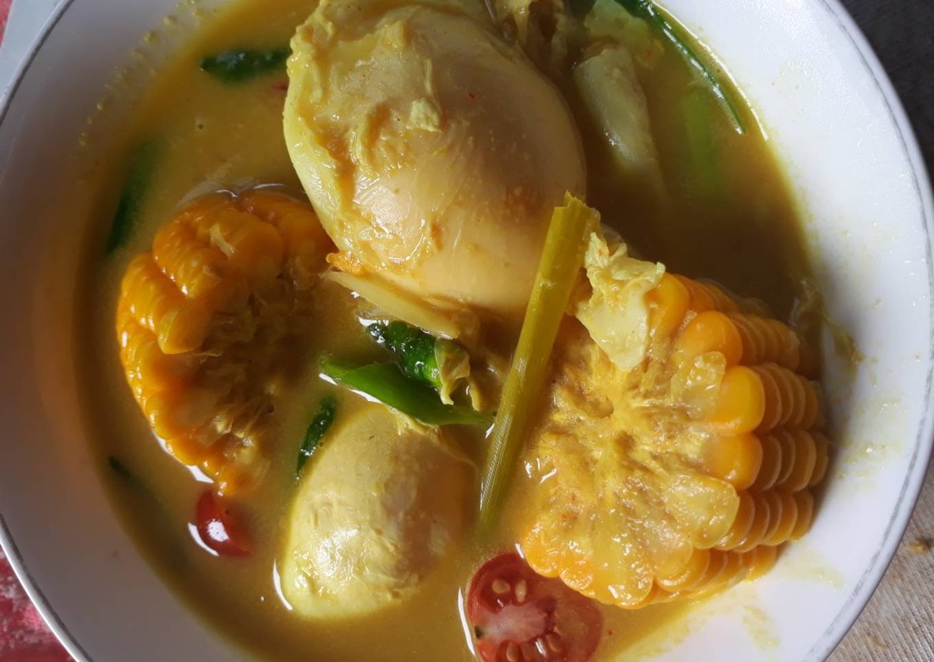 Gulai telur bebek mix jagung