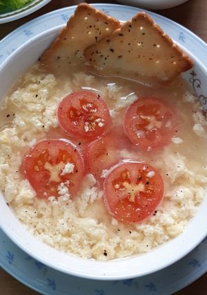 รูปของ ซุปไข่ชีสผง&มะเขือเทศ (ミルフアン)