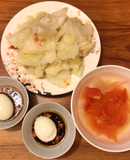 Bắp cải / bắp sú luộc chấm trứng