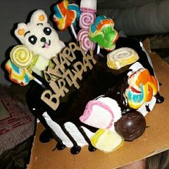 A picture of Candy & chocolate cake.