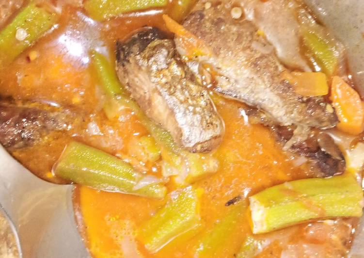 Dried fish stew with veggies