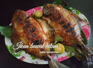 Gambar Ikan bawal hitam bakar bersambal