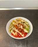 Spicy salmon poke bowl