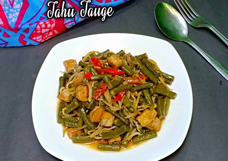Tumis kacang panjang tahu tauge