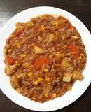 Guiso de arroz apto para vegetarianos y veganos