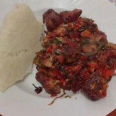 Fried Pork with Ugali A picture of Fried Pork with Ugali.