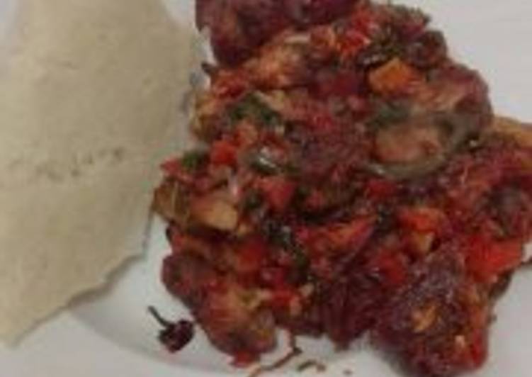 Fried Pork with Ugali