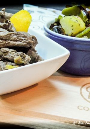 Foto di Straccetti di cavallo con contorno di Patate e Peperoni al forno