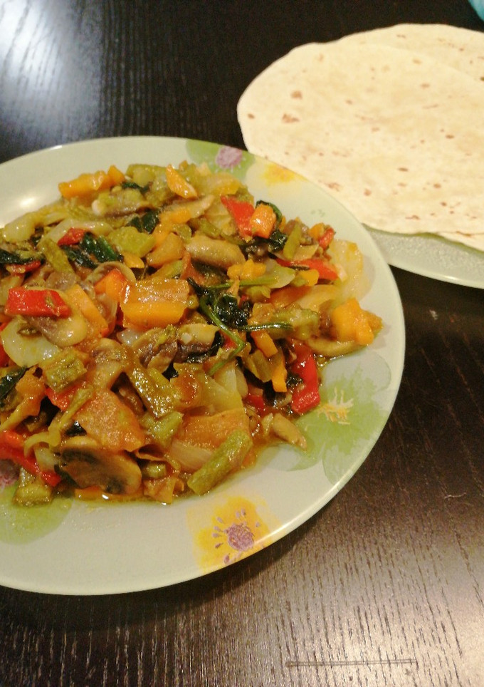 Una foto de Relleno de fajitas vegetariana
