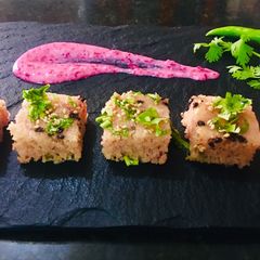 Beetroot Dhokla A picture of Beetroot Dhokla.