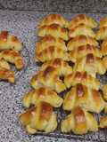 Medias lunas o Croissant masa casera / rellenos de dulce de leche