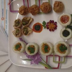 Matar potli with cucumber snack,s A picture of Matar potli with cucumber snack,s.