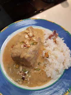 Una foto de Solomillo de cerdo con curry de piña y plátano en crockpot