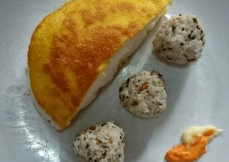 makanan Souffle Egg with Onigiri Anti Gagal