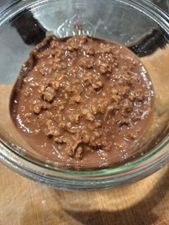 Une photo de Porridge lait de noisette cacao