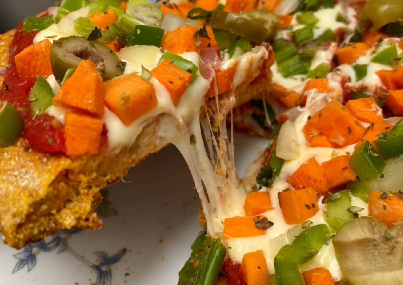 Pizza con masa de calabaza