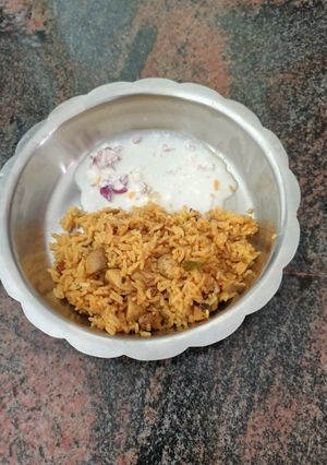 A picture of Mushroom Biryani.