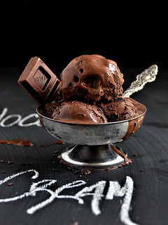 Una foto de Helado de chocolate