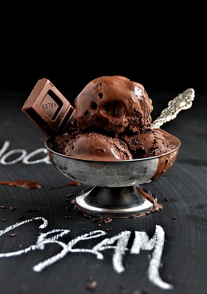 Una foto de Helado de chocolate