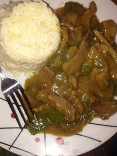 Una foto de Ternera con pimientos verdes (comida china casera)
