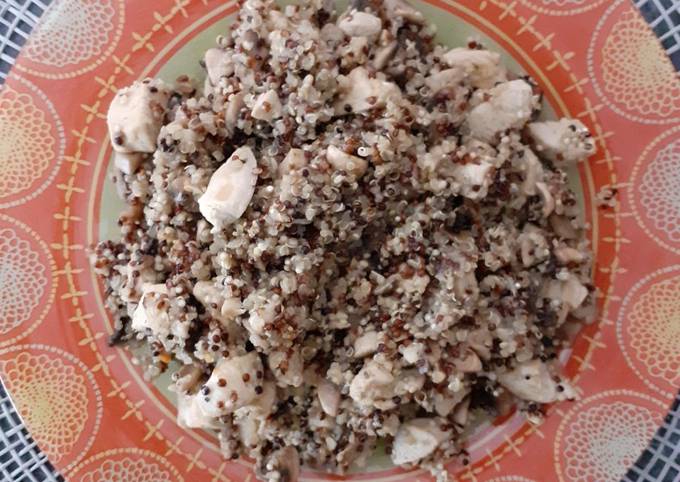 Risotto de Quinoa au Poulet, Champignons et Parmesan / Healthy
