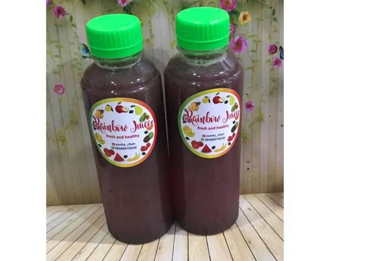 Bagaimana Menyiapkan Diet Juice Apple Red Spinach Grape Lime yang Menggugah Selera