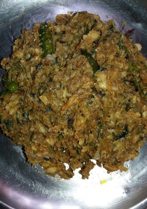 A picture of Bombay duck fish stir fry.