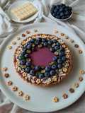 Crostata con panna cotta ai mirtilli