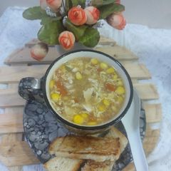 Chicken corn soup 🍲 A picture of Chicken corn soup 🍲.