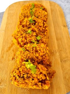 Una foto de Croquetas de queso de cabra, cebolla y nueces {sin horno}