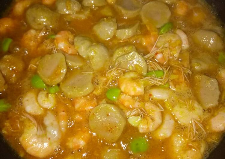 Udang bakso pete pedas manis