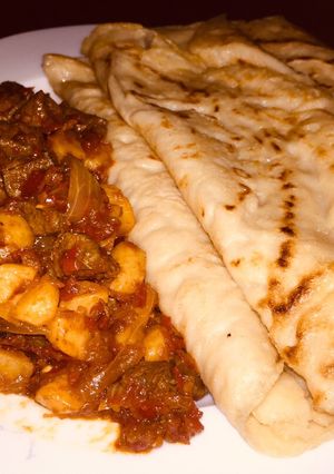 A picture of Savoury crepe and sauce.