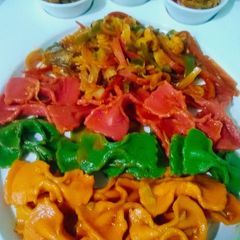 Super Spicy Farfalle veggie Pasta. (homemade) A picture of Super Spicy Farfalle veggie Pasta. (homemade).